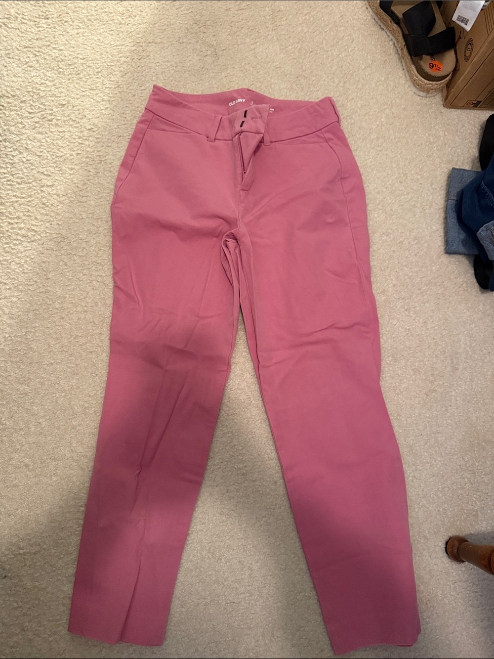 Old Navy Rose Pink Pull-On Trousers with Tie Waist